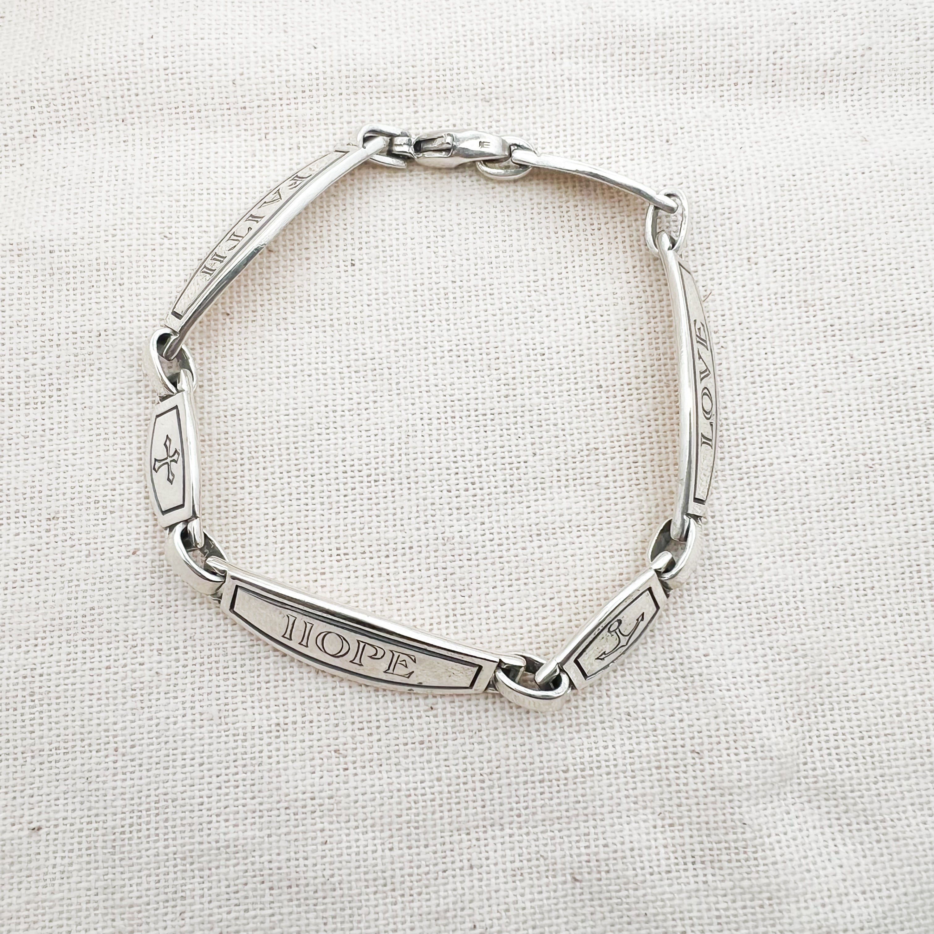 Retired James Avery Faith, Hope, & Love Bracelet