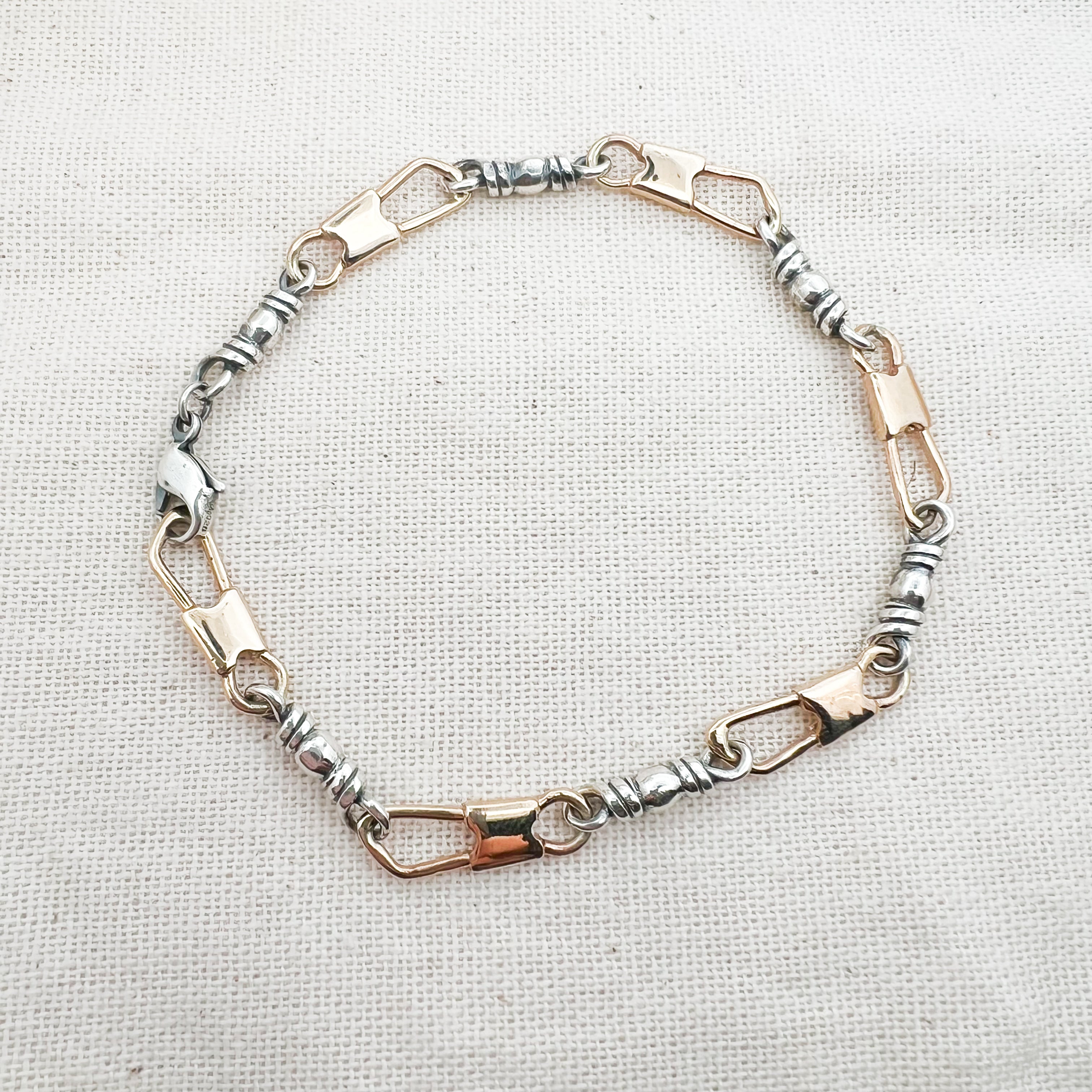 Retired James Avery 8 1/4" Two-Tone Fishers of Men Bracelet