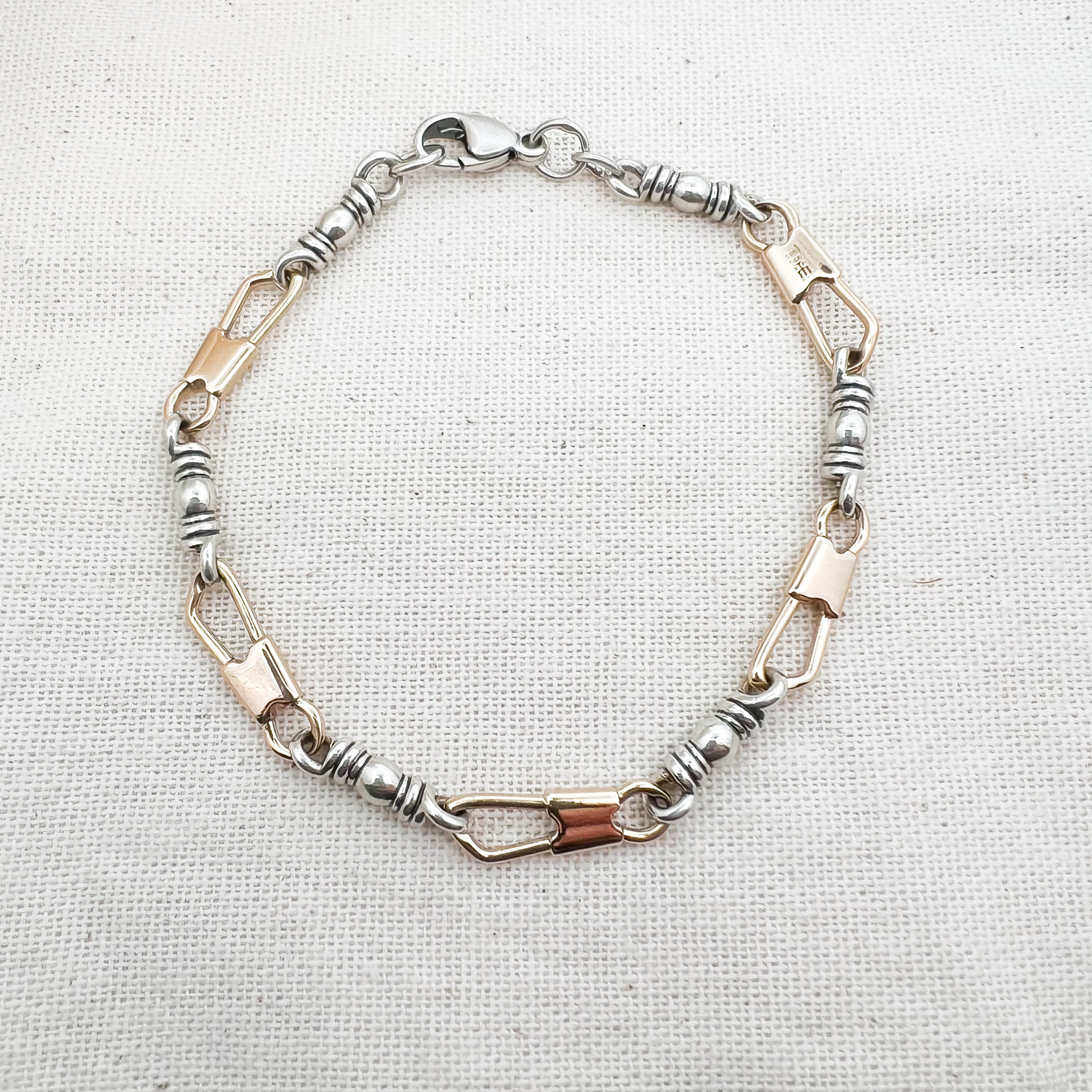 Retired James Avery 8" Two-Tone Fishers of Men Bracelet