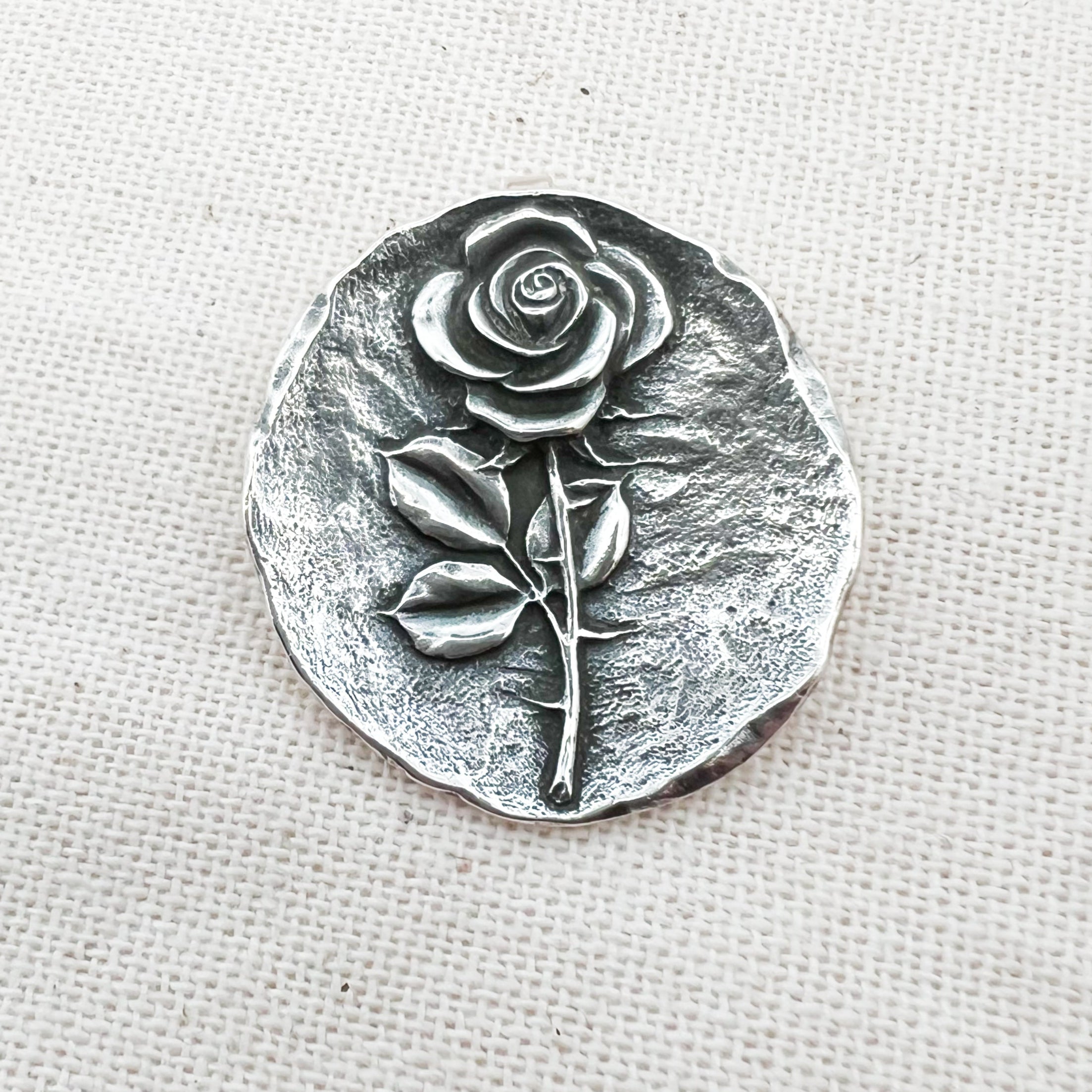 Retired James Avery Rose Pendant Medallion