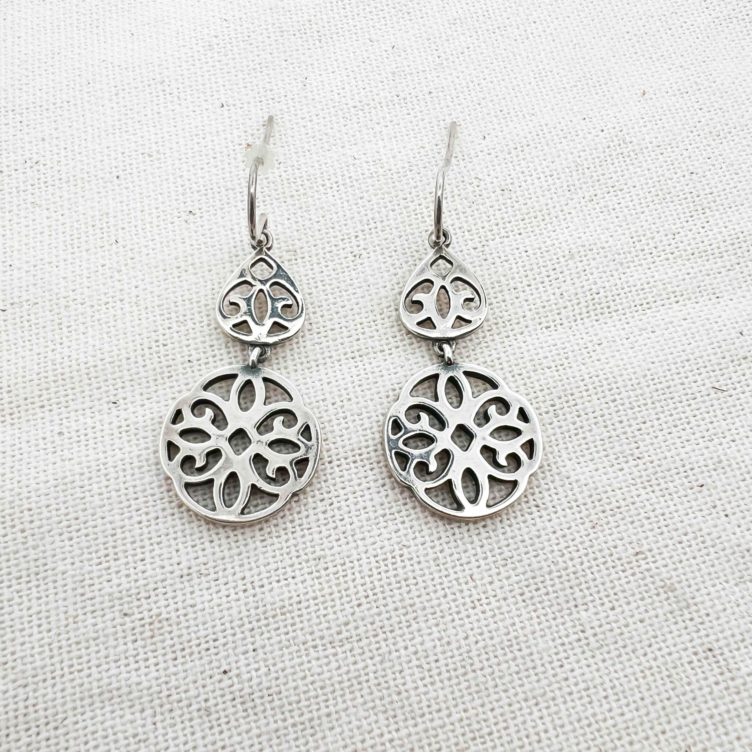 Retired James Avery Openwork Dangle Earrings