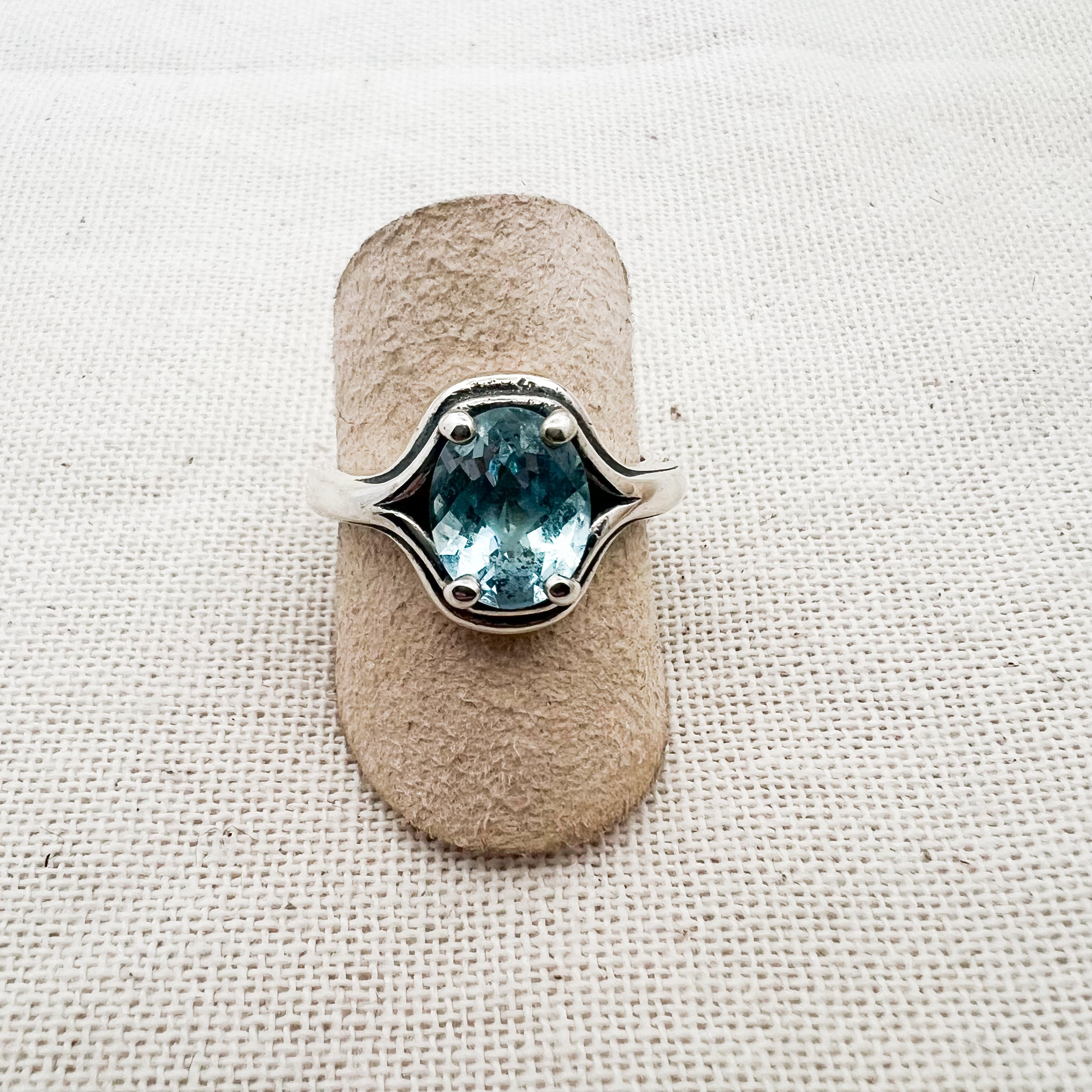 Retired James Avery Blue Topaz Adriana Ring Size 7.75