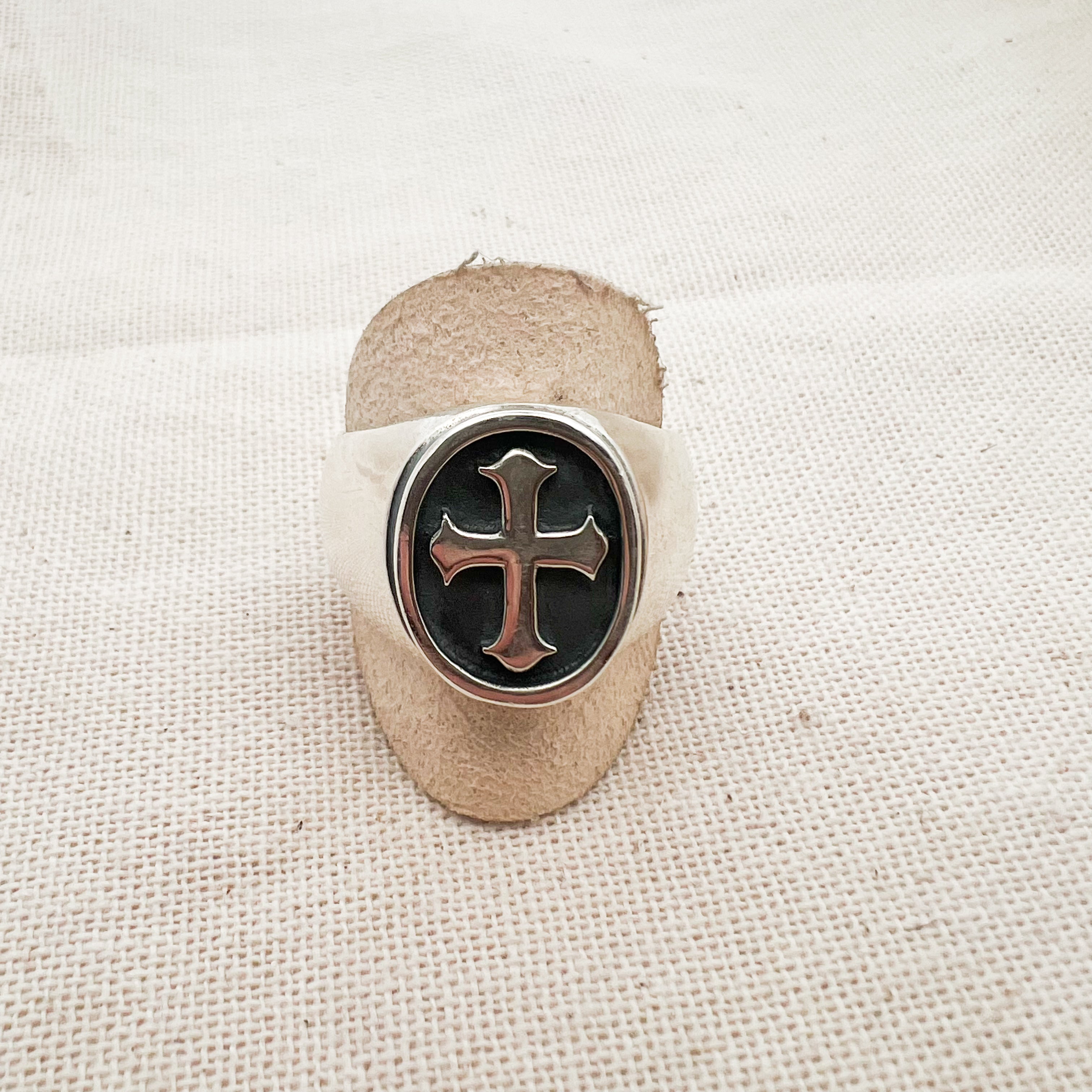 Retired James Avery Fleuree Cross Signet Ring Size 12