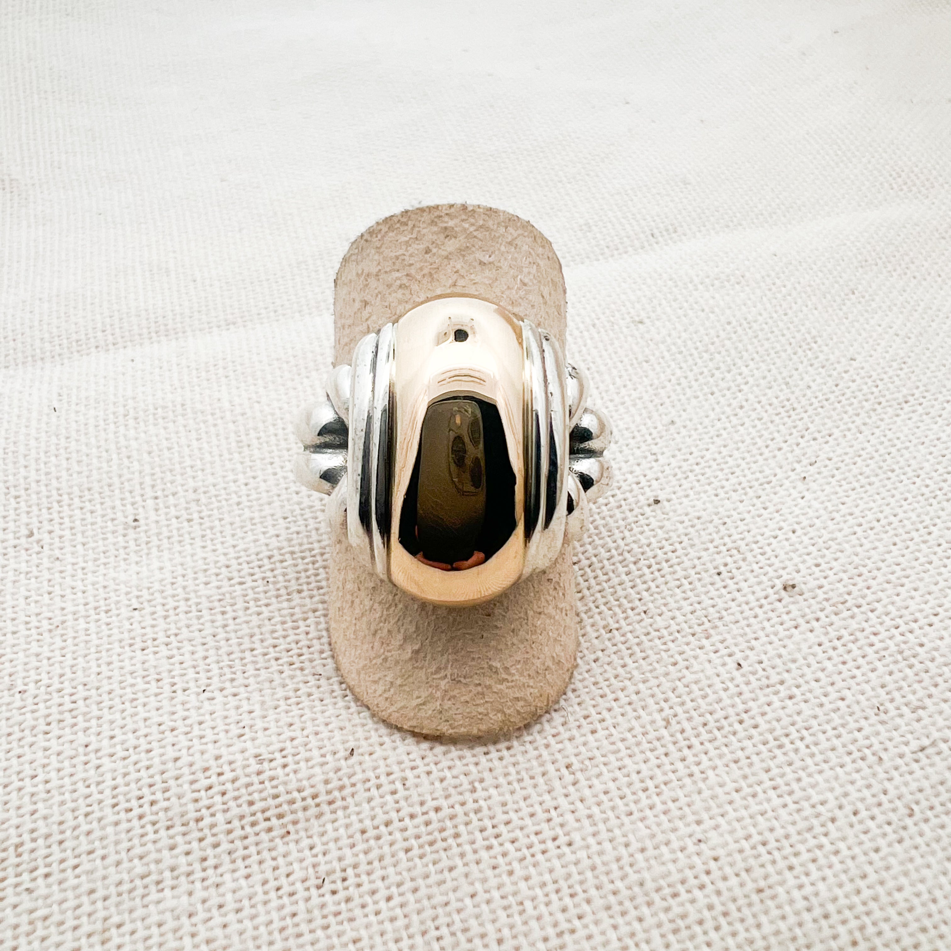 Retired James Avery Two Tone Dome Ring Size 6.5