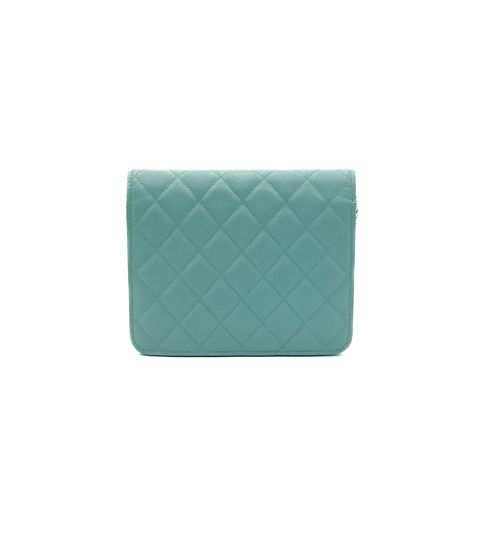 Chanel Turquoise Wallet on a Chain WOC GHW