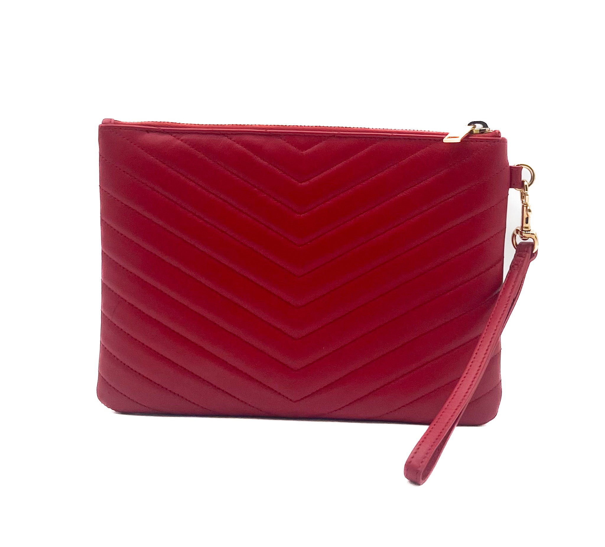 YSl Saint Laurent Chevron Clutch Wristlet