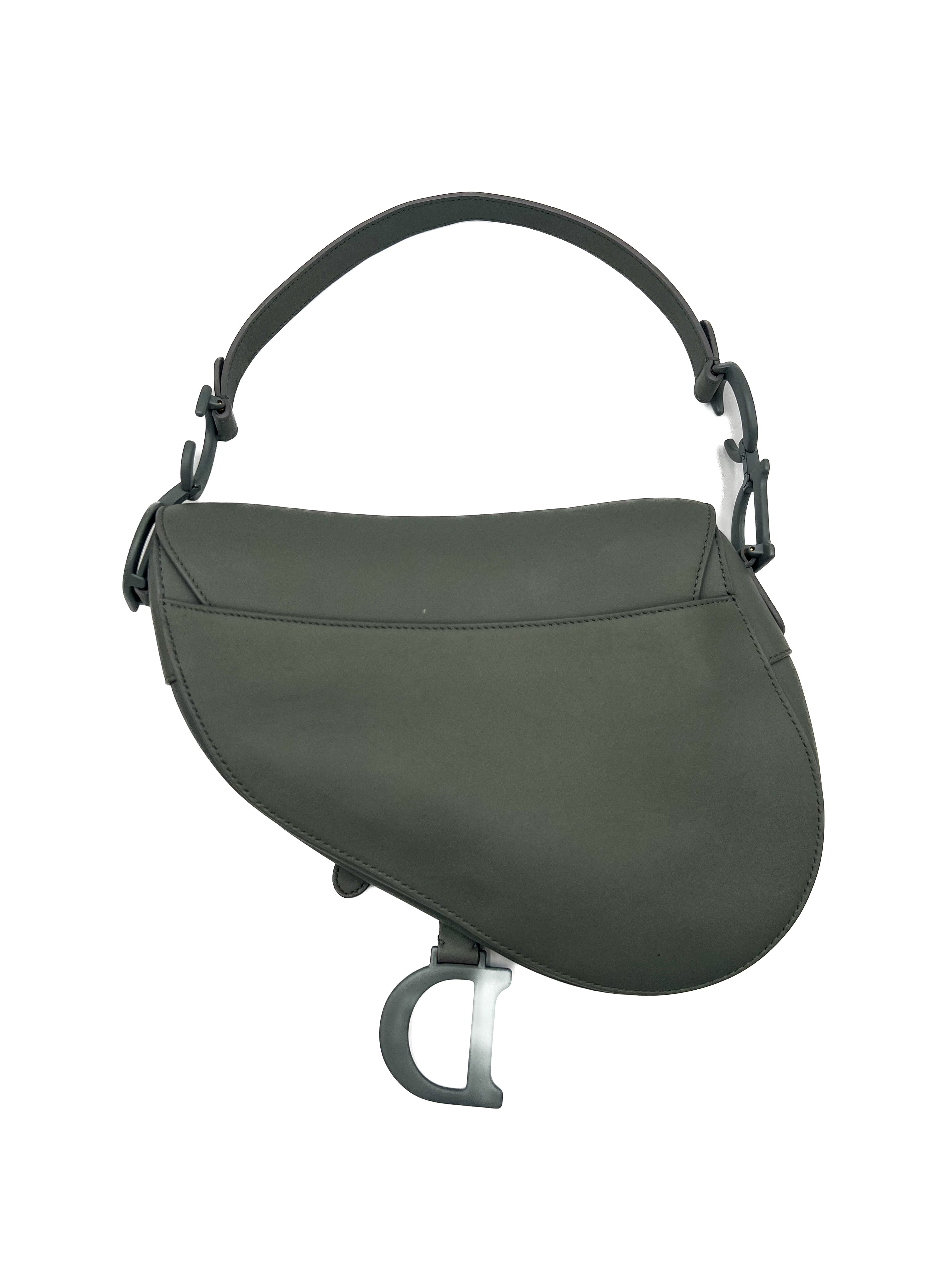 Christian Dior Ultra Matte Grey Saddle Bag