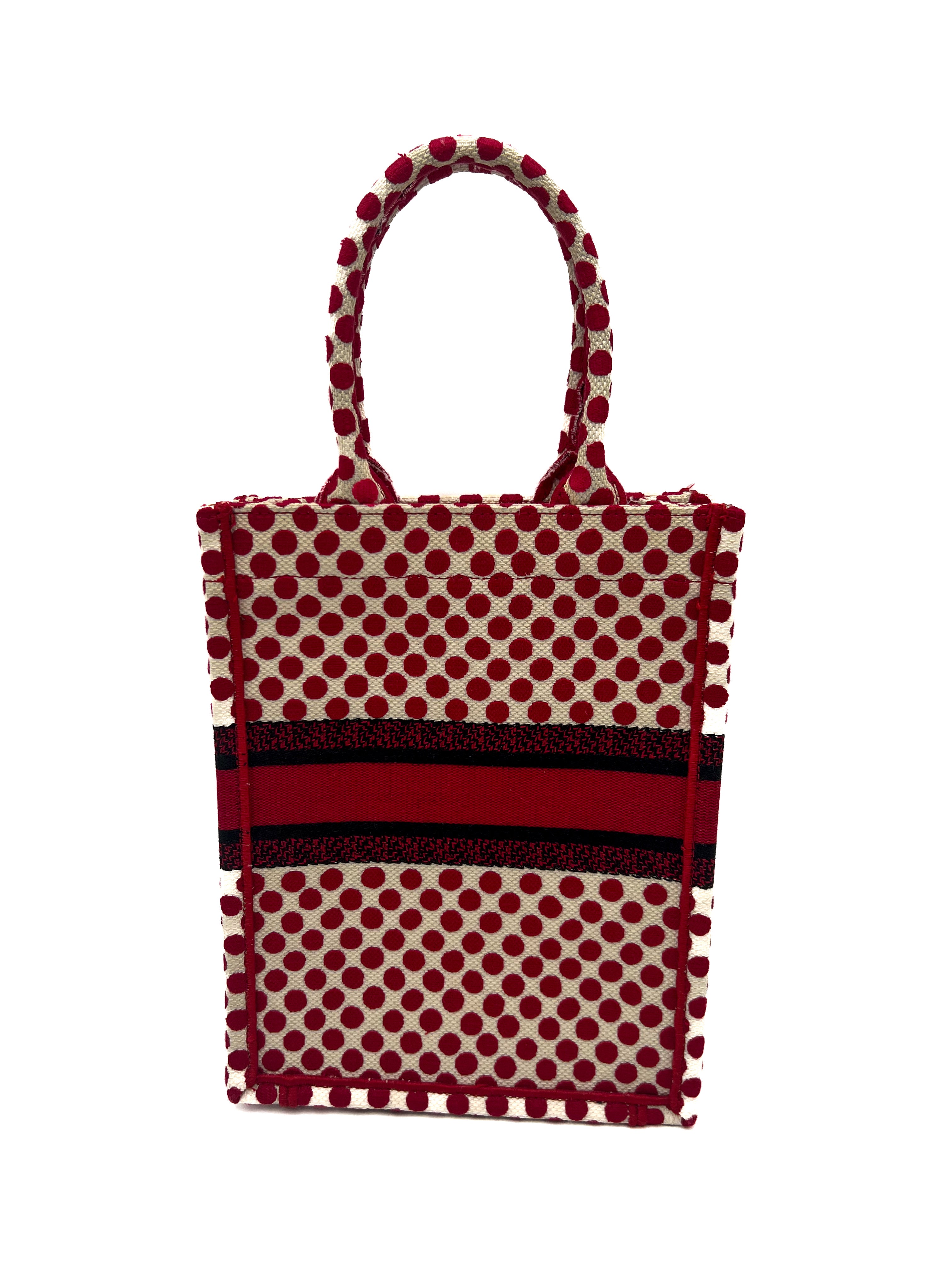 Christian Dior Amour Red Polka Dot Vertical Book Tote