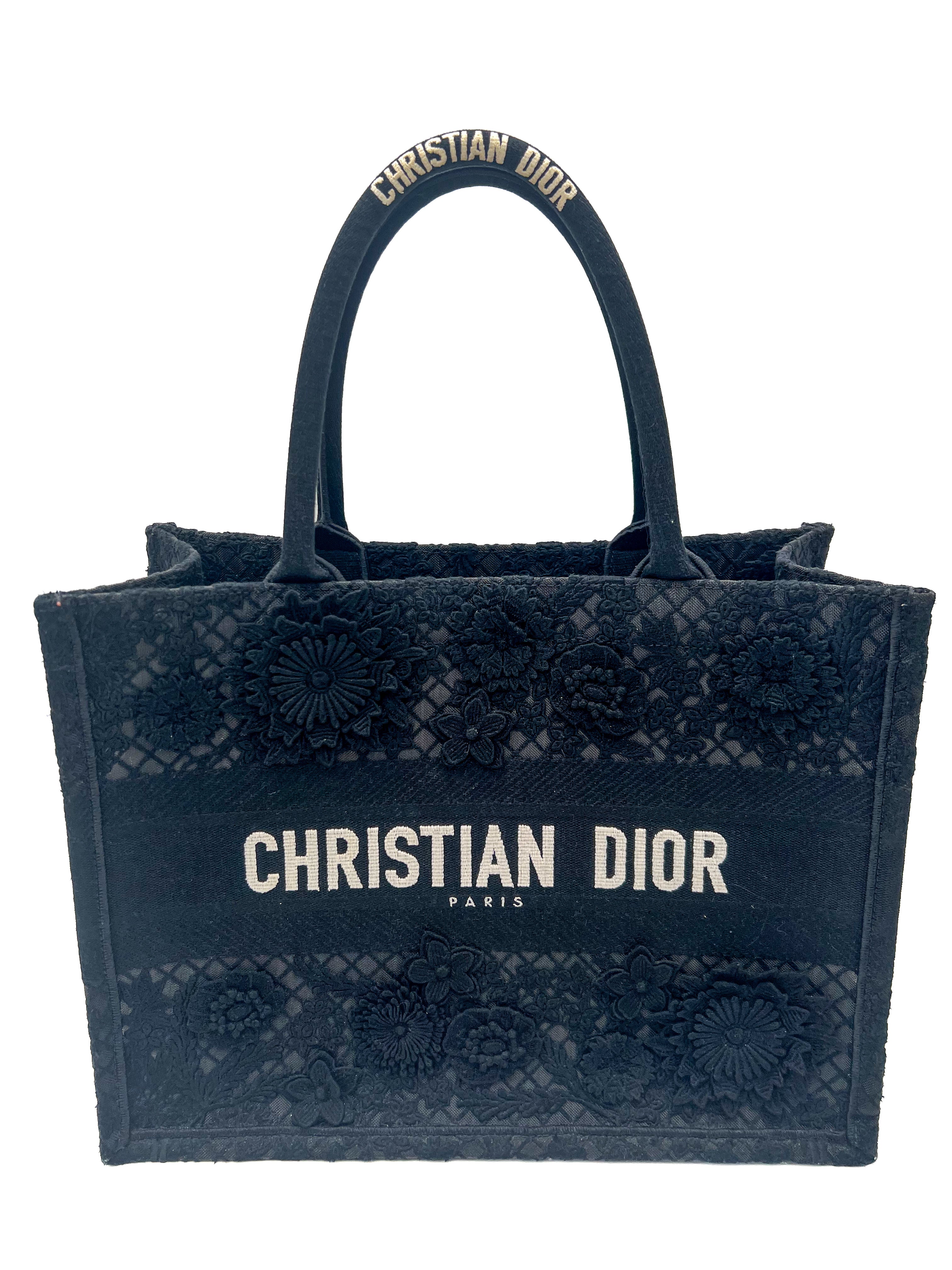 Christian Dior Black Lace Medium Book Tote