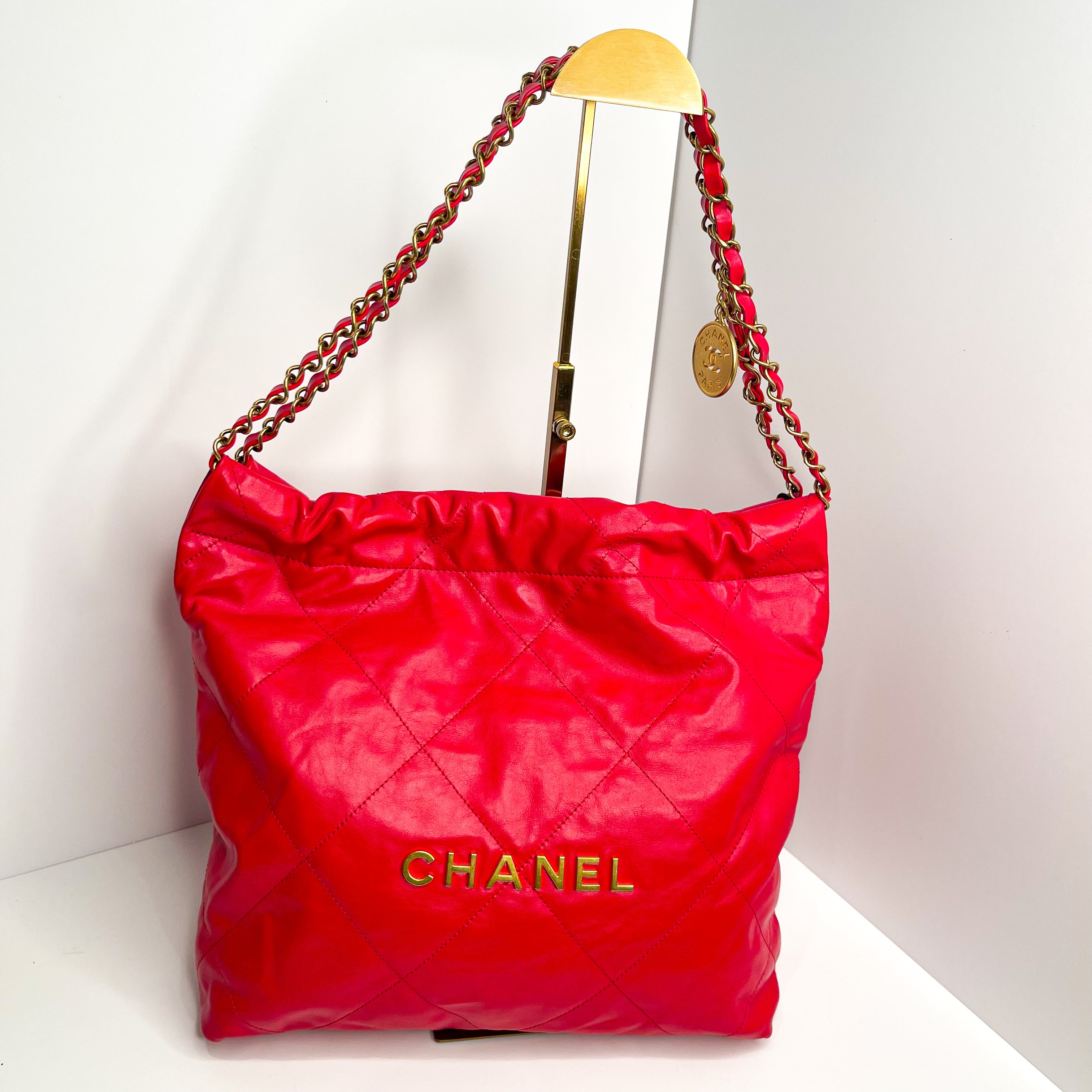 Chanel Small 22 Hobo Bag w/ Pouch Red