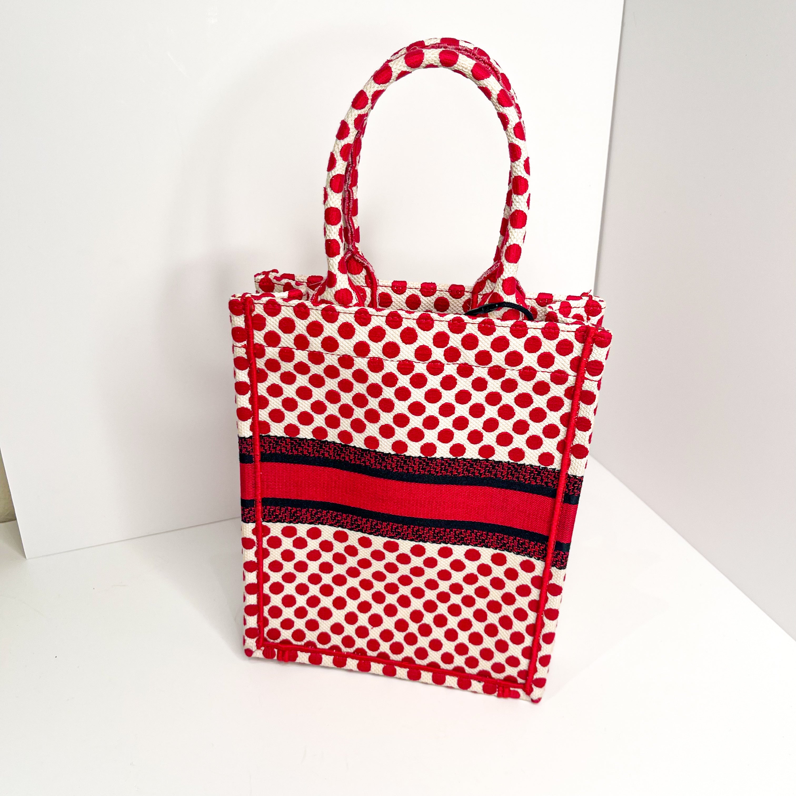 Christian Dior DiorAmour Red Polka Dot Vertical Book Tote