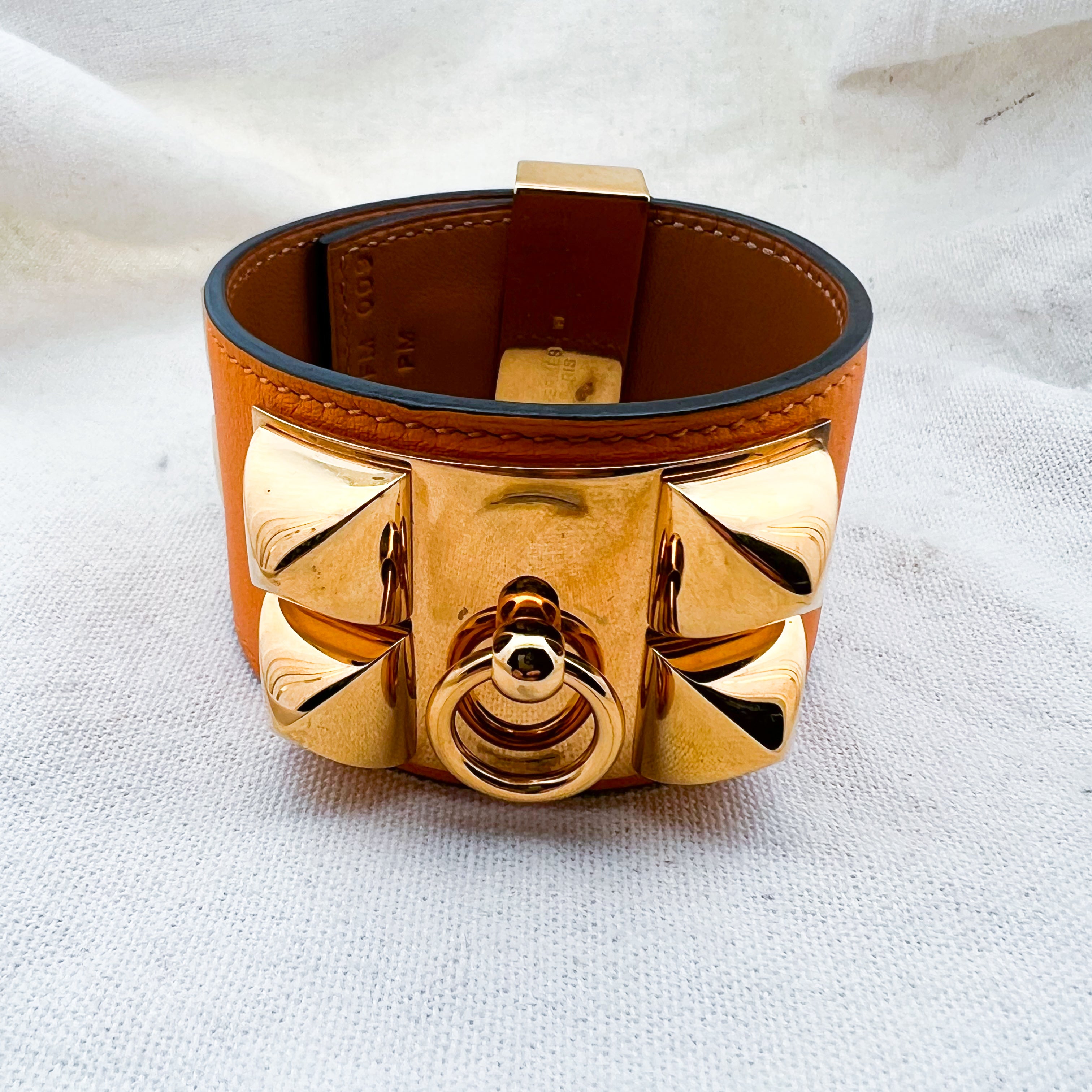 Hermes Collier De Chien CDC Bracelet Gold Swift Leather