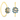 TOVA Mini Bianca Hoop Earrings Light Sapphire + Antique Gold
