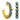 TOVA Jubilee Hoop Earrings Ice Blue + Antique Gold