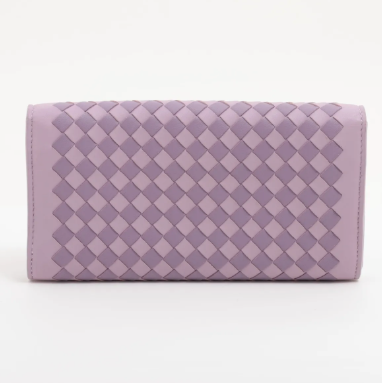 Bottega Veneta Two-Tone Purple Intrecciato Leather Long Wallet