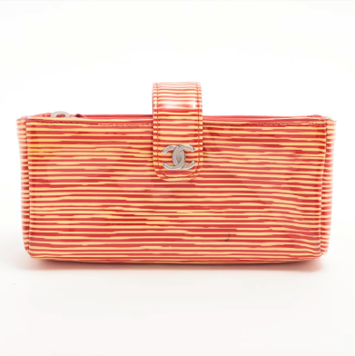 Chanel Yellow & Red Patent Pouch Wallet