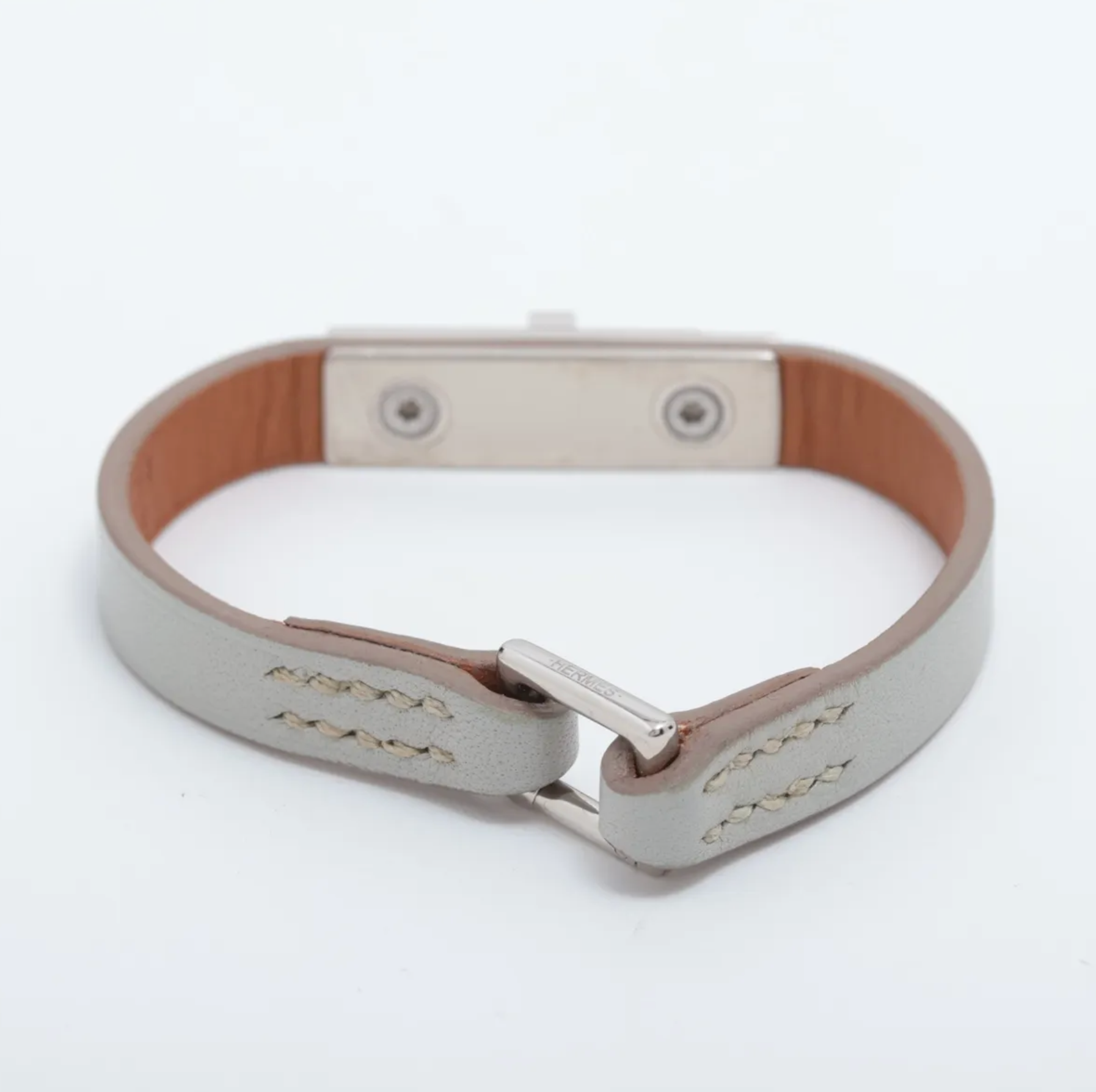 Hermes Grey Micro Kelly Leather Wrap Bracelet