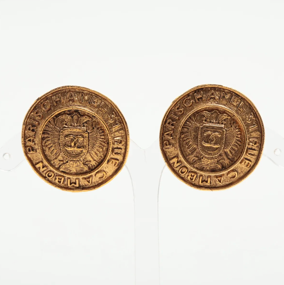 Chanel CC Crest Clip-on Earrings