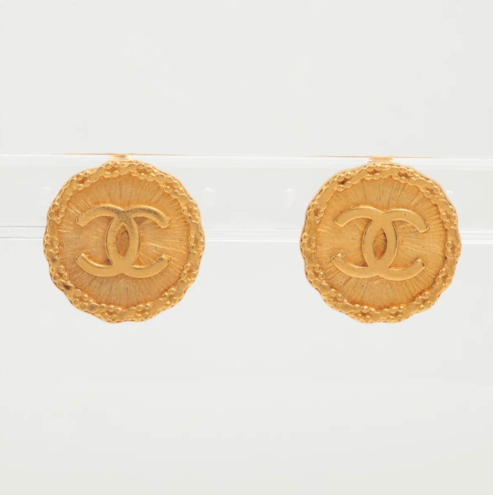 Chanel CC Round Clip-on Earrings