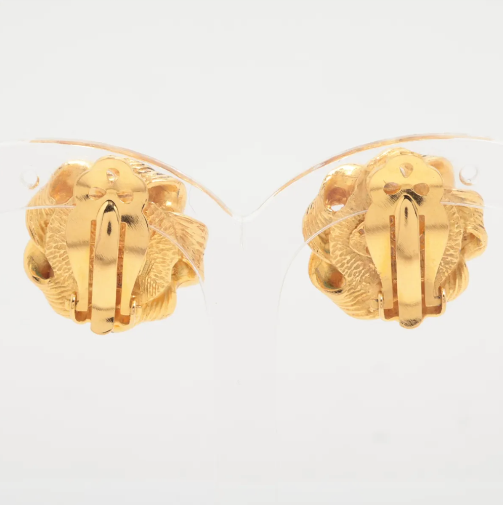 Chanel Faux Pearl Twist Clip-on Earrings