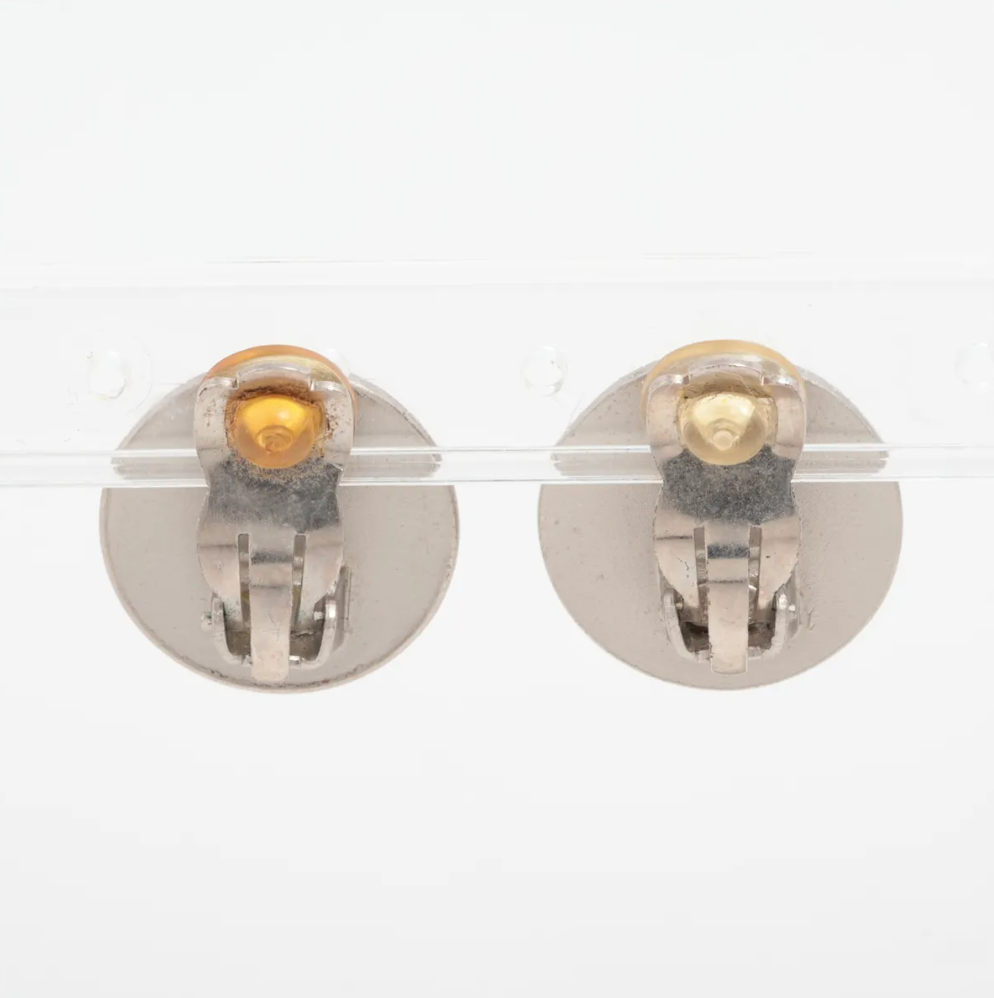 Chanel Silver CC Clip-on Earrings