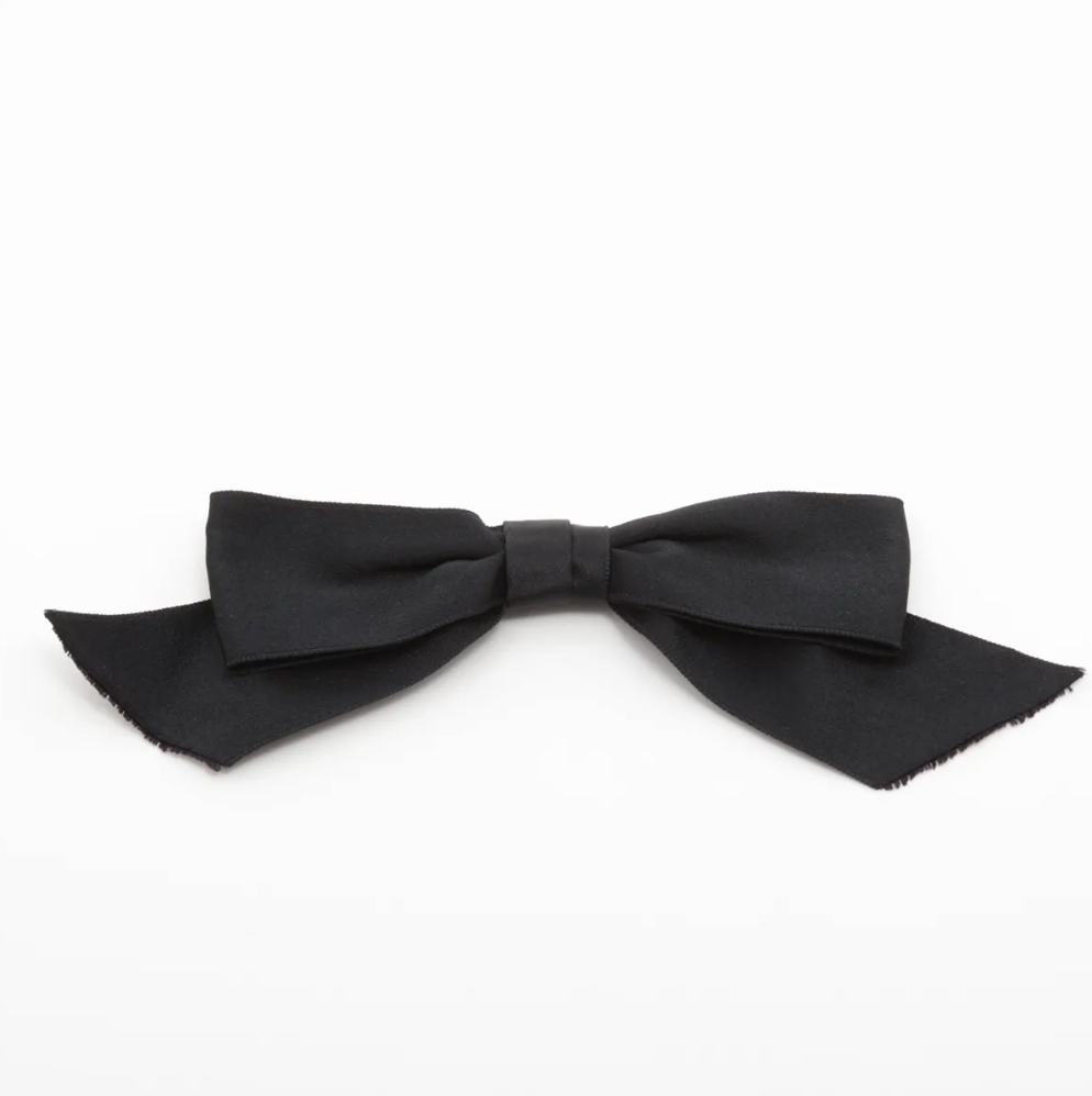 Chanel Black Ribbon Bow Tie Brooch