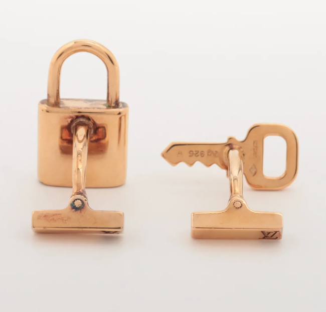 Louis Vuitton Boutons De Manchette Cadena & Key Cufflinks Sterling Silver