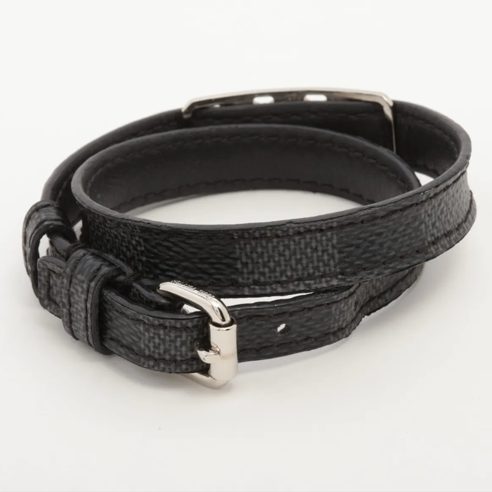 Louis Vuitton Damier Graphite Double Wrap Sign It Bracelet