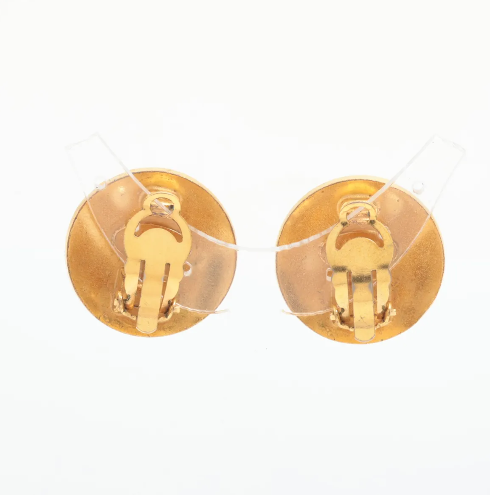 Chanel CC Disk Clip-on Earrings