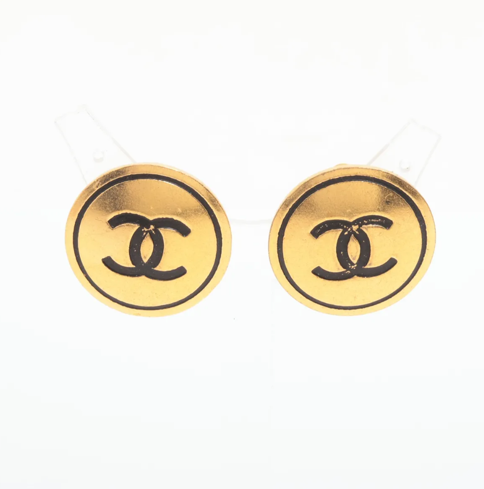 Chanel CC Disk Clip-on Earrings