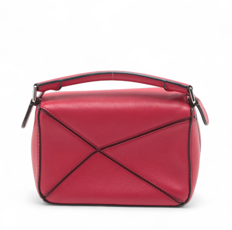 Loewe Red Mini Puzzle Bag Leather 2 Way Handbag