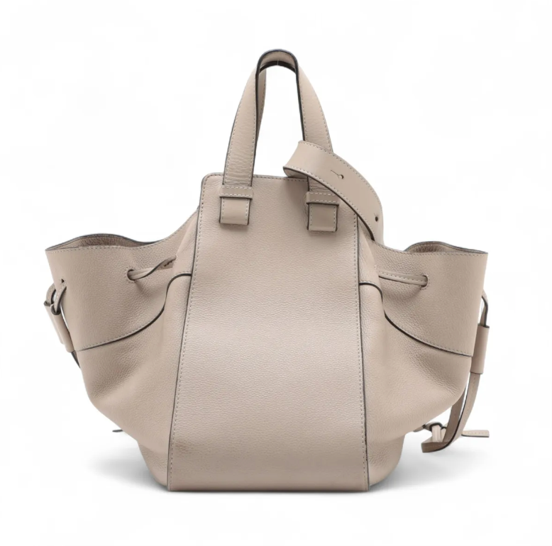 Loewe Beige Hammock Medium Drawstring Leather 2 Way Handbag