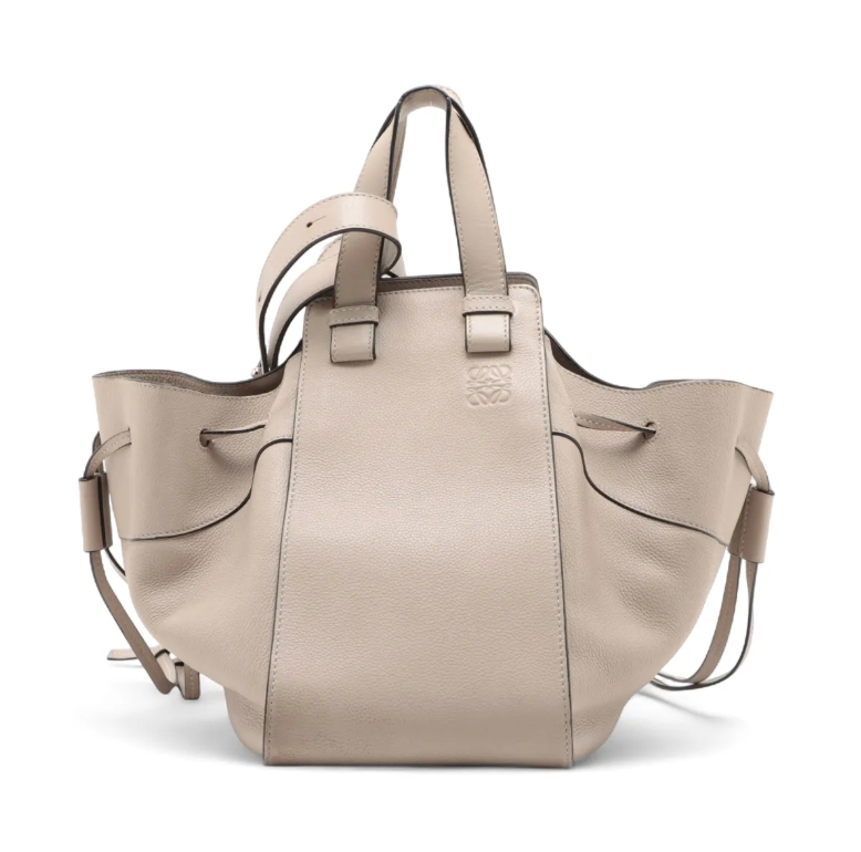 Loewe Beige Hammock Medium Drawstring Leather 2 Way Handbag