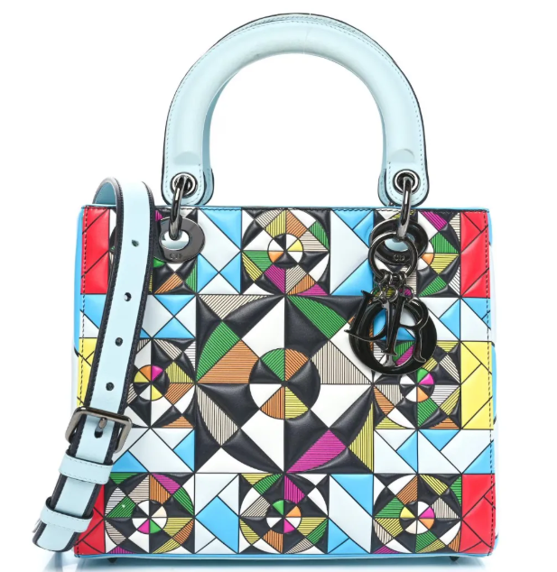 Christian Dior Multicolor Eduardo Terrazas Lady Dior Two Way Tote Bag