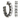 TOVA Jubilee Hoop Earrings Clear + Gunmetal
